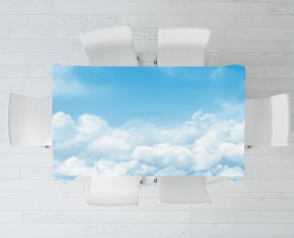 Текстильная скатерть на кухонный стол «Пористые облака» вид 3
