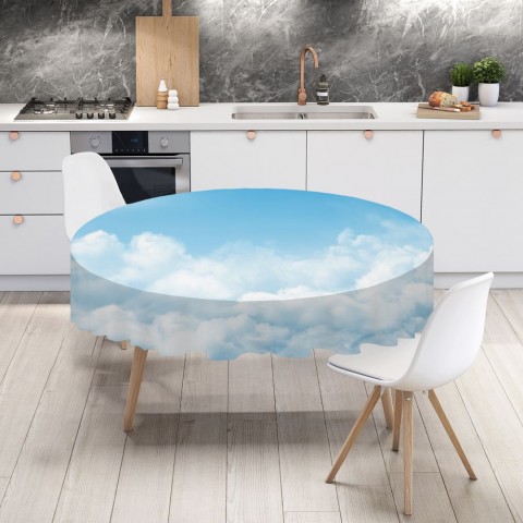 Текстильная скатерть на кухонный стол «Пористые облака» вид 4