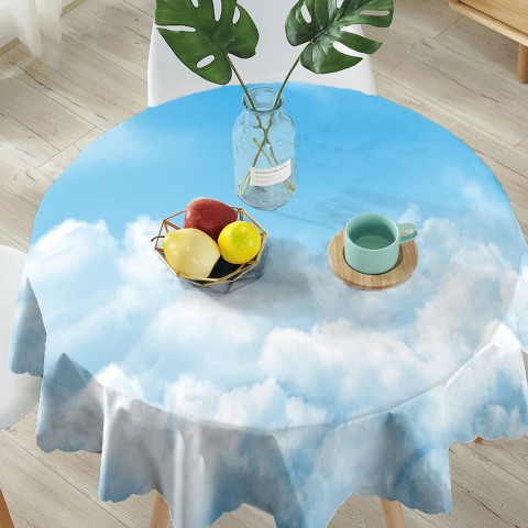 Текстильная скатерть на кухонный стол «Пористые облака» вид 5