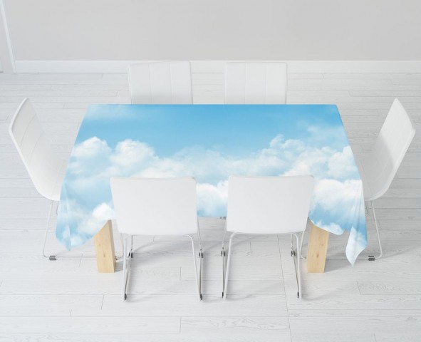 Текстильная скатерть на кухонный стол «Пористые облака» вид 6
