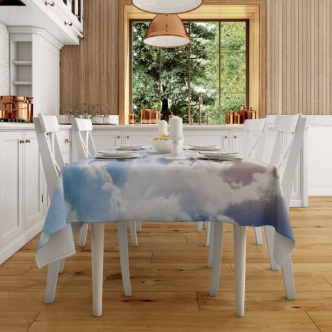 Габардиновая скатерть на кухонный стол «Солнце над облаками» вид 2