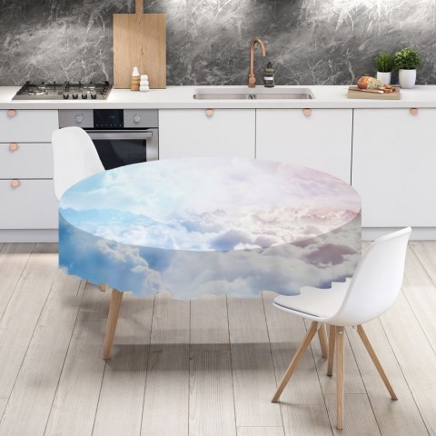 Габардиновая скатерть на кухонный стол «Солнце над облаками» вид 4