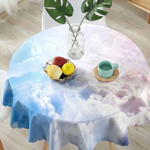 Габардиновая скатерть на кухонный стол «Солнце над облаками» вид 5