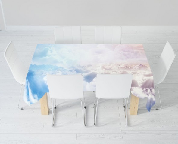 Габардиновая скатерть на кухонный стол «Солнце над облаками» вид 6