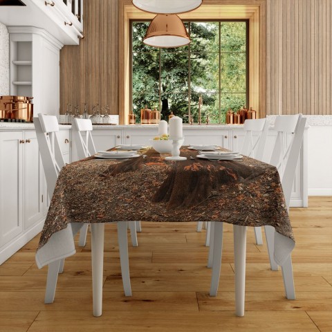 Текстильная 3D скатерть на кухонный стол «Осенний лес» вид 2