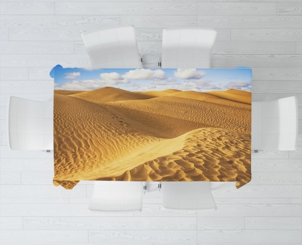 Полотняная 3D скатерть на кухонный стол «Пески пустыни» вид 3
