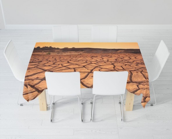 Тканевая 3D скатерть на кухонный стол «Засушливая пустыня» вид 6