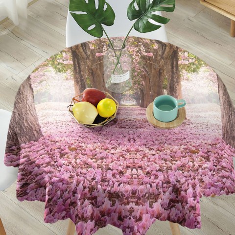 Текстильная скатерть на кухню «Аллея сакуры» вид 5