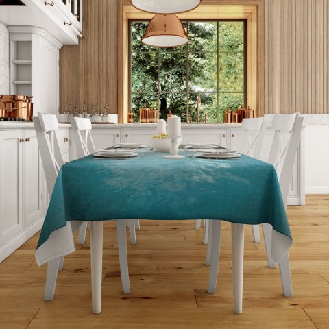 Текстильная скатерть на обеденный стол «Водопад с голубой водой» вид 2