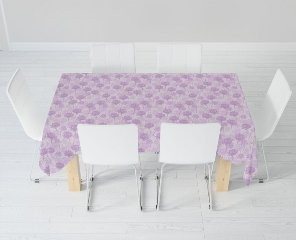Текстильная скатерть на обеденный стол «Цветочный этюд» вид 6