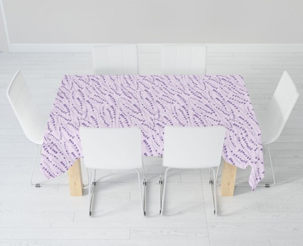 Полотняная скатерть для стола «Лавандовый узор» вид 6