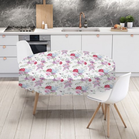 Габардиновая скатерть на кухонный стол «Розы с сиренью» вид 4