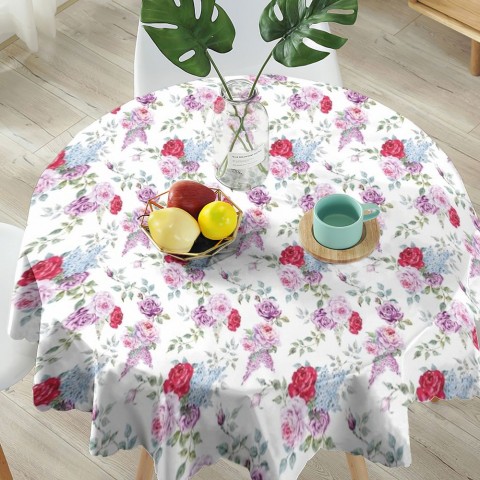 Габардиновая скатерть на кухонный стол «Розы с сиренью» вид 5