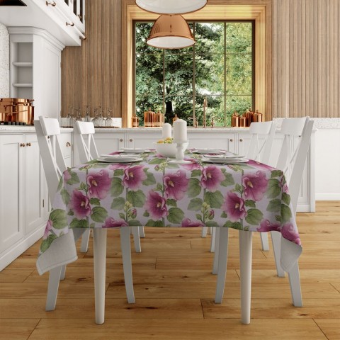 Текстильная 3D скатерть на кухню «Сиреневые петунии» вид 2