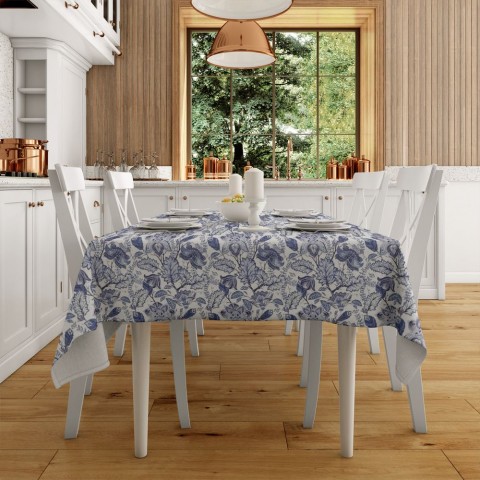 Текстильная скатерть на кухню «Цветочный узор в стиле прованс» вид 2