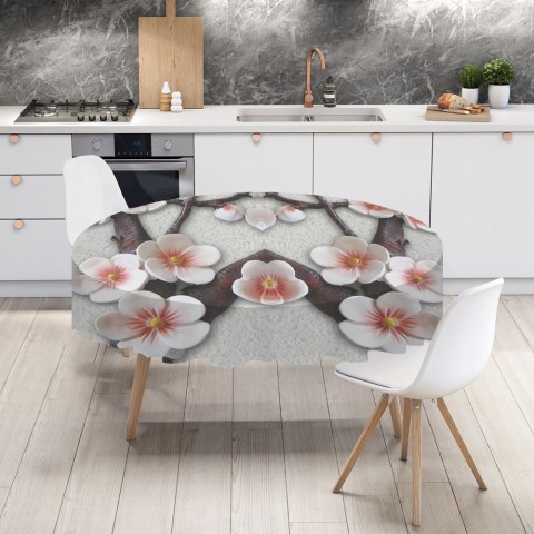 Текстильная скатерть на кухонный стол «Ветви сакуры» вид 4