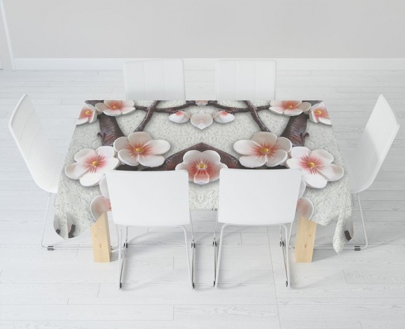 Текстильная скатерть на кухонный стол «Ветви сакуры» вид 6