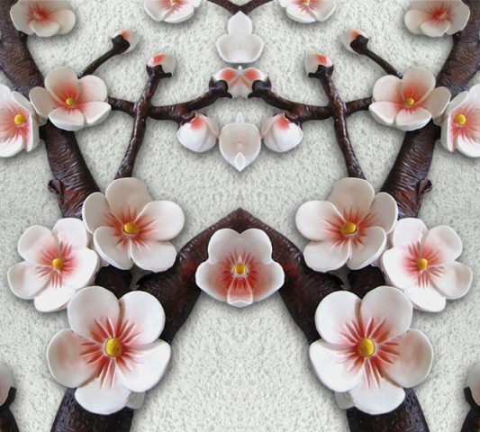 Текстильная скатерть на кухонный стол «Ветви сакуры» вид 1