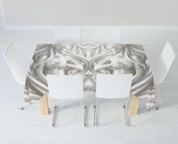 Тканевая 3D скатерть для стола «Женщины барельеф» вид 6