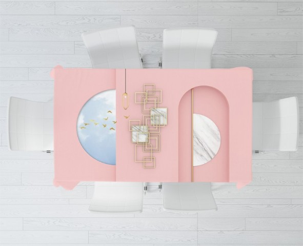 3D Скатерть «Розовый баланс» вид 2