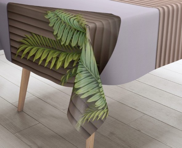 3D Скатерть «Лаконичная композиция с пальмовыми ветвями» вид 3