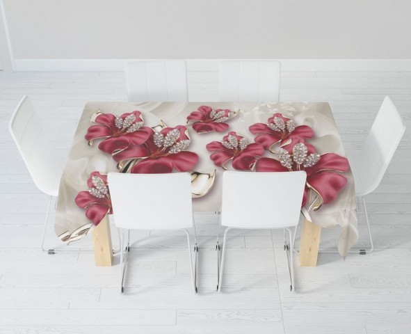 Текстильная скатерть для стола «Драгоценные лилии» вид 6
