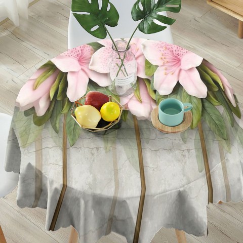 Текстильная 3D скатерть для стола «Бархатистые цветы» вид 5
