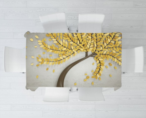 Полотняная скатерть на кухню «Осеннее дерево» вид 3
