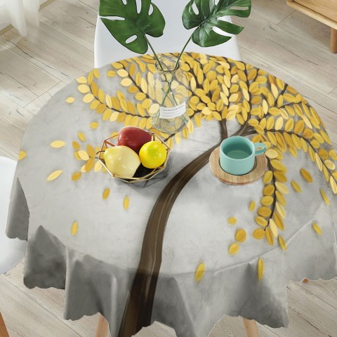 Полотняная скатерть на кухню «Осеннее дерево» вид 5