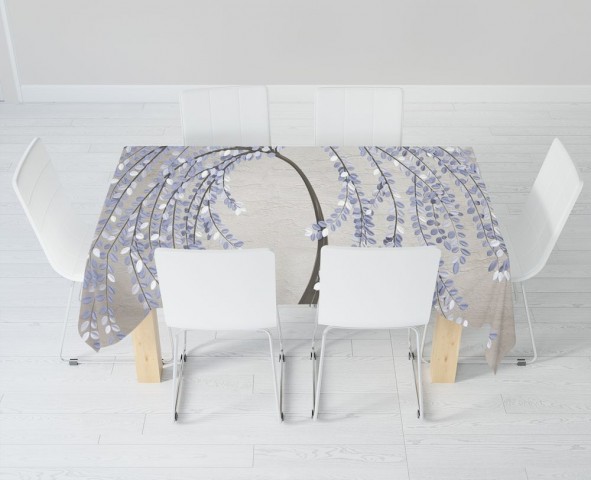 Габардиновая 3D скатерть на обеденный стол «Лавандовые лепестки» вид 6