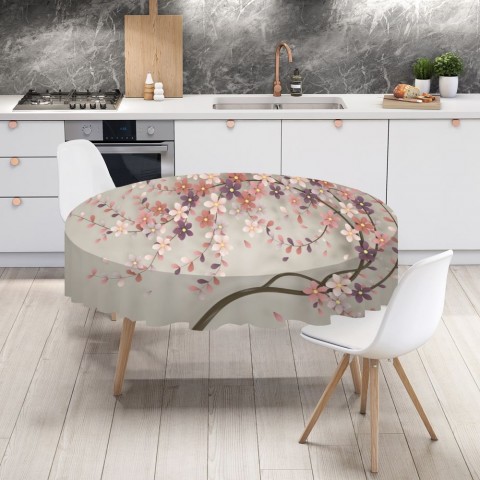 Полотняная скатерть на кухонный стол «Персиковое дерево» вид 4
