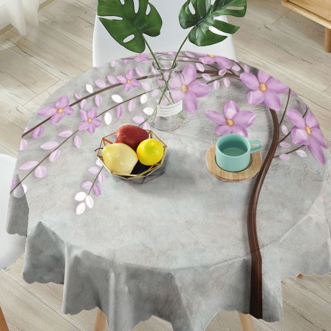 Габардиновая 3D скатерть на обеденный стол «Весенняя сакура» вид 5