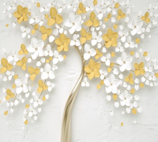 Полотняная скатерть на кухонный стол «Листья в золоте» вид 1