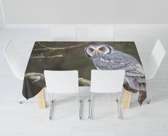 Текстильная 3D скатерть на кухонный стол «Симпатичная сова» вид 6
