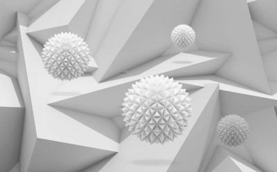3D Фотообои «Колючие шары на объемном фоне»