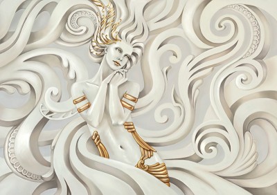 3D Фотообои «Мечтающая богиня»