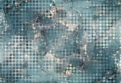 3D Фотообои «Флюидная мозаика в голубых тонах»