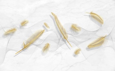 3D Фотообои «Невесомый поток на мраморном фоне»