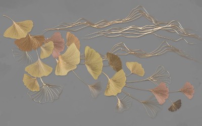 3D Фотообои «Золотистые зонтики»