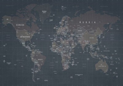 3D Фотообои «Потертая карта мира»