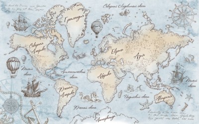 Фотообои «Эскизная карта мира»