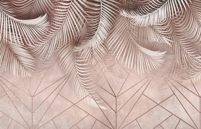 3D Фотообои «Бронзовые ветви с орнаментом»  