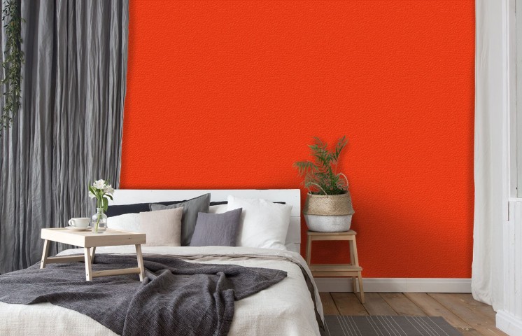 Рулонные обои цвет яркий красно-оранжевый вид 7