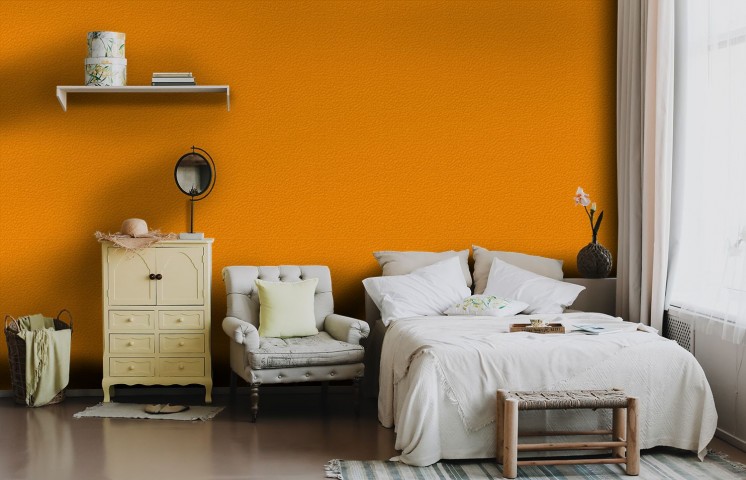 Обои для стены в рулонах цвет яркий оранжево-жёлтый вид 6