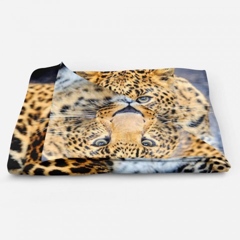 Тёплый плед «Красивый леопард»