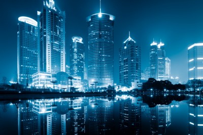 3D Фотообои  «Неоновые огни ночного города» 
