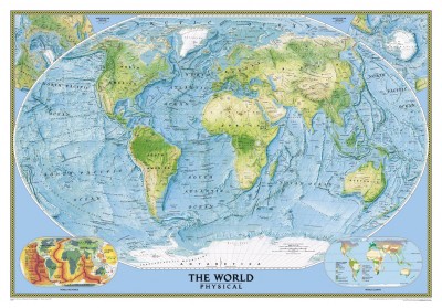 3D Фотообои  «Географическая карта мира» 