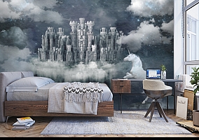 Фотообои «Ночной облачный замок»