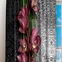 Фотошторы «Орхидеи в росе» вид 3