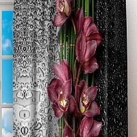 Фотошторы «Орхидеи в росе» вид 2